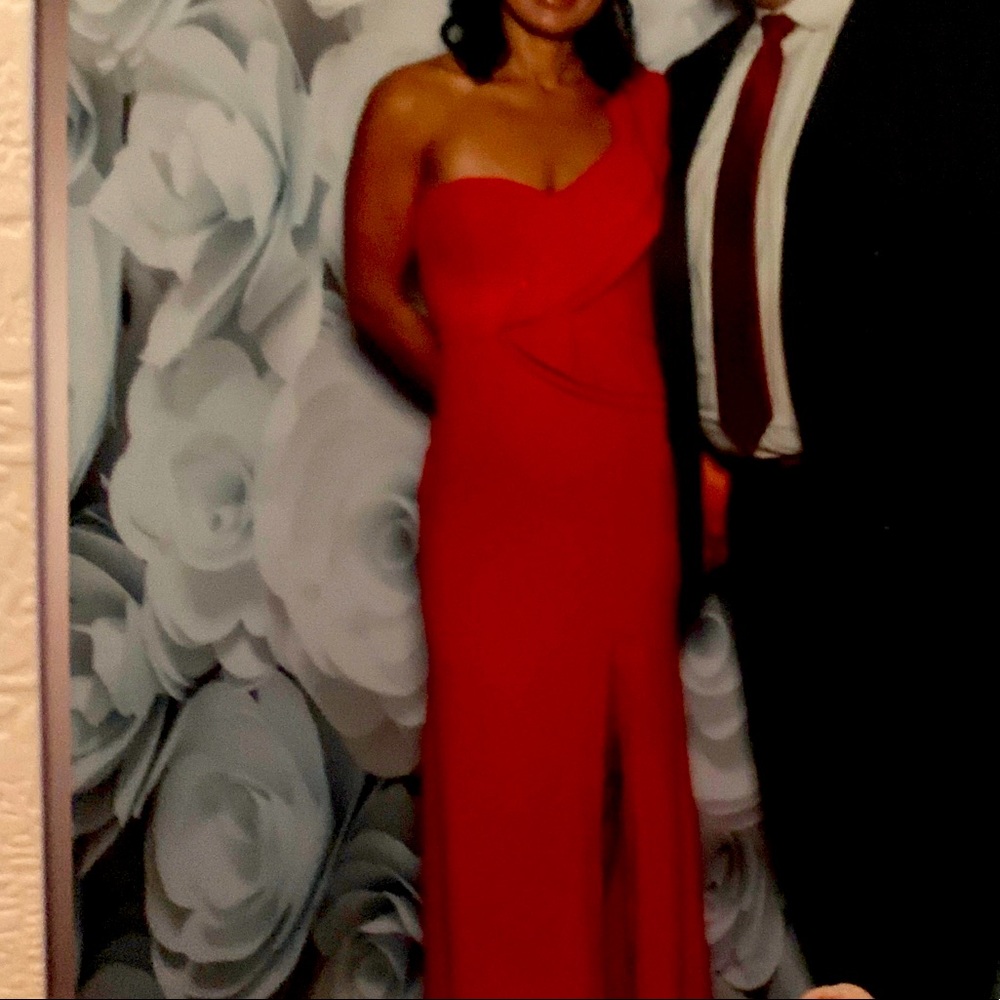 Red Gown. Worn once excellent condition.  Showstopper
